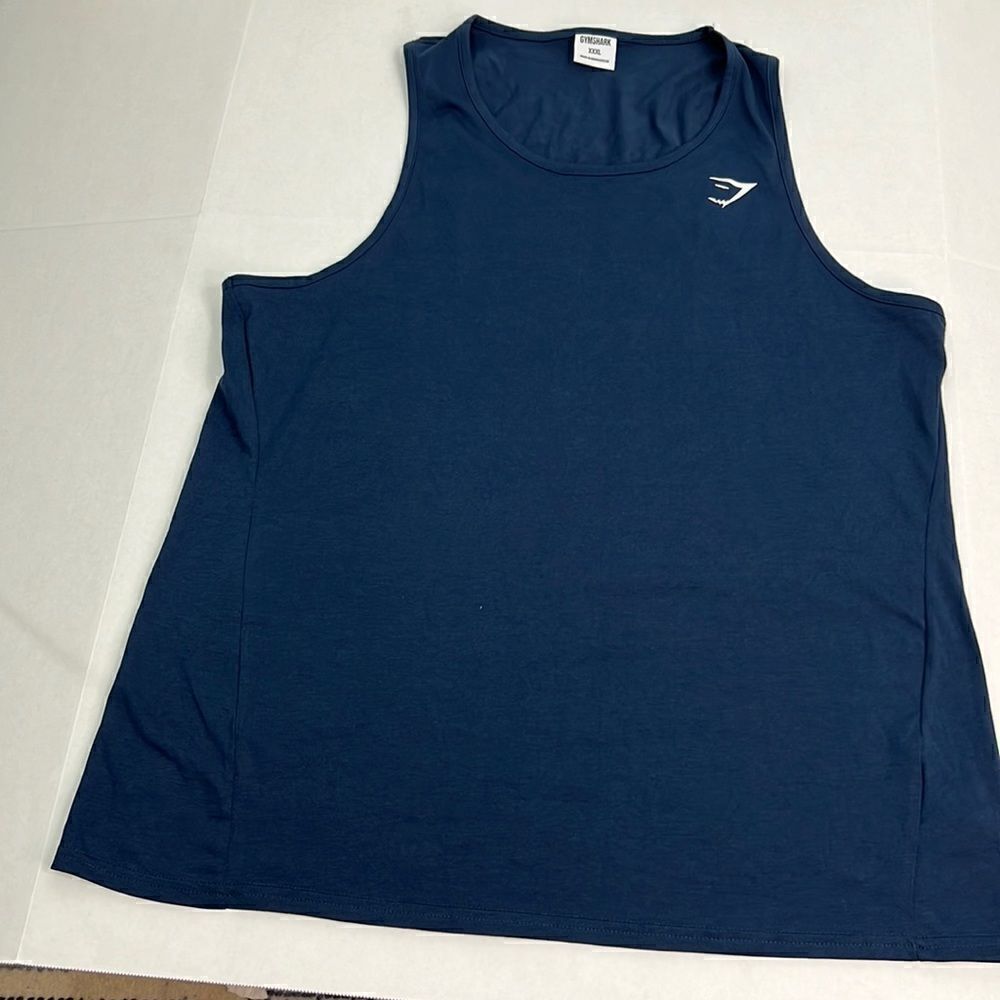 Gymshark Navy Blue Tank with logo. Size XXXL NWT